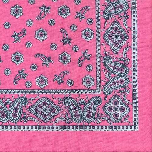 Nickytuch Traditionsmuster, pink & weiss 54x54cm