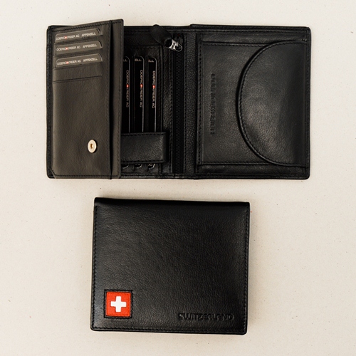 Portemonnaie schwarz mit CH Kreuz