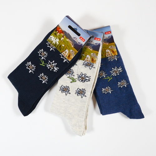 Socken mit Edelweiss Motiven Gr. 39-42 / Paar