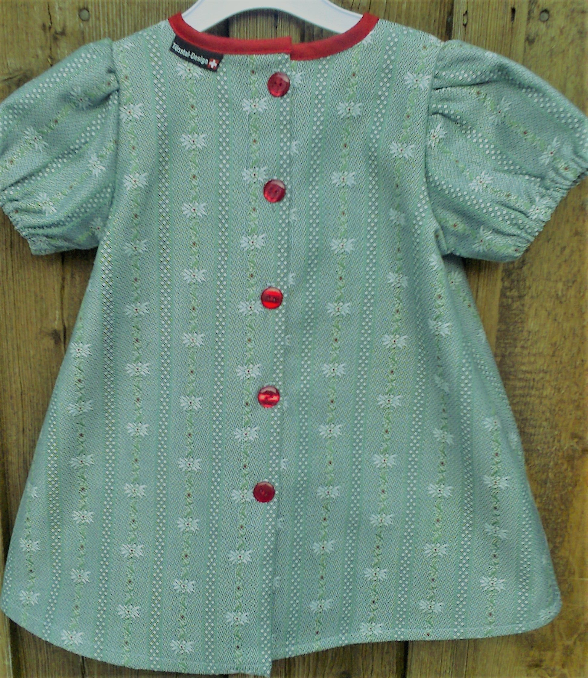 Edelweiss Kinder Kleid lindengrün, Kurz Arm, Gr. 86