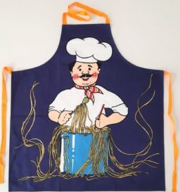 Herren Schürze Spaghetti Koch, Druckmotiv. Spezial Angebot